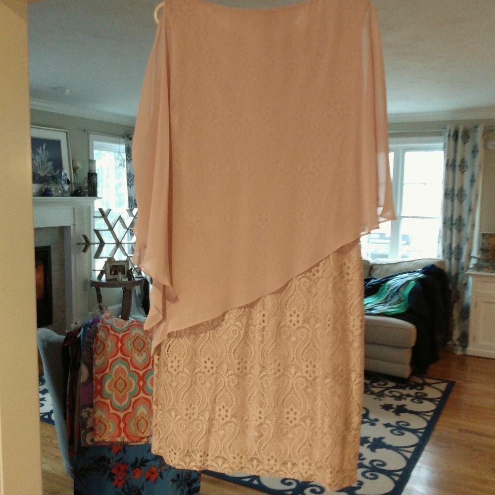 Dressy dress color is a pale peach